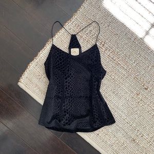 Black Velvet Top, Size S